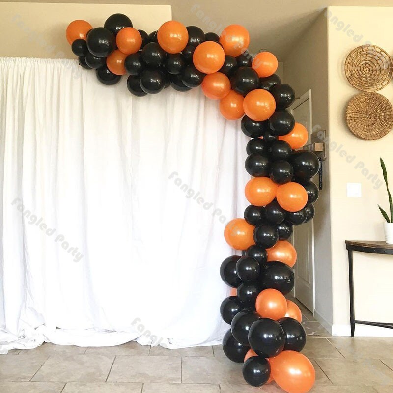 90pcs Matte Orange Black Balloon Garland Arch Kit Happy Etsy