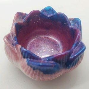 Votive Candle Holder, Flower Candle Holder, Flower Ring Dish, Lotus Candle Holder, Lotus Tealight Holder, Blue Lotus, Pink  Lotus