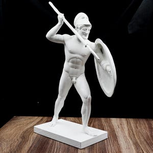 Ancient Greek Hoplite Warrior with Shield |Temple of Aphaia Replica| |Size Option|