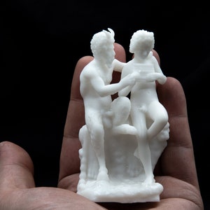 Pan and Daphnis Romantic Statue Figurine  Greek Mythology Decor  Artisan Collectible