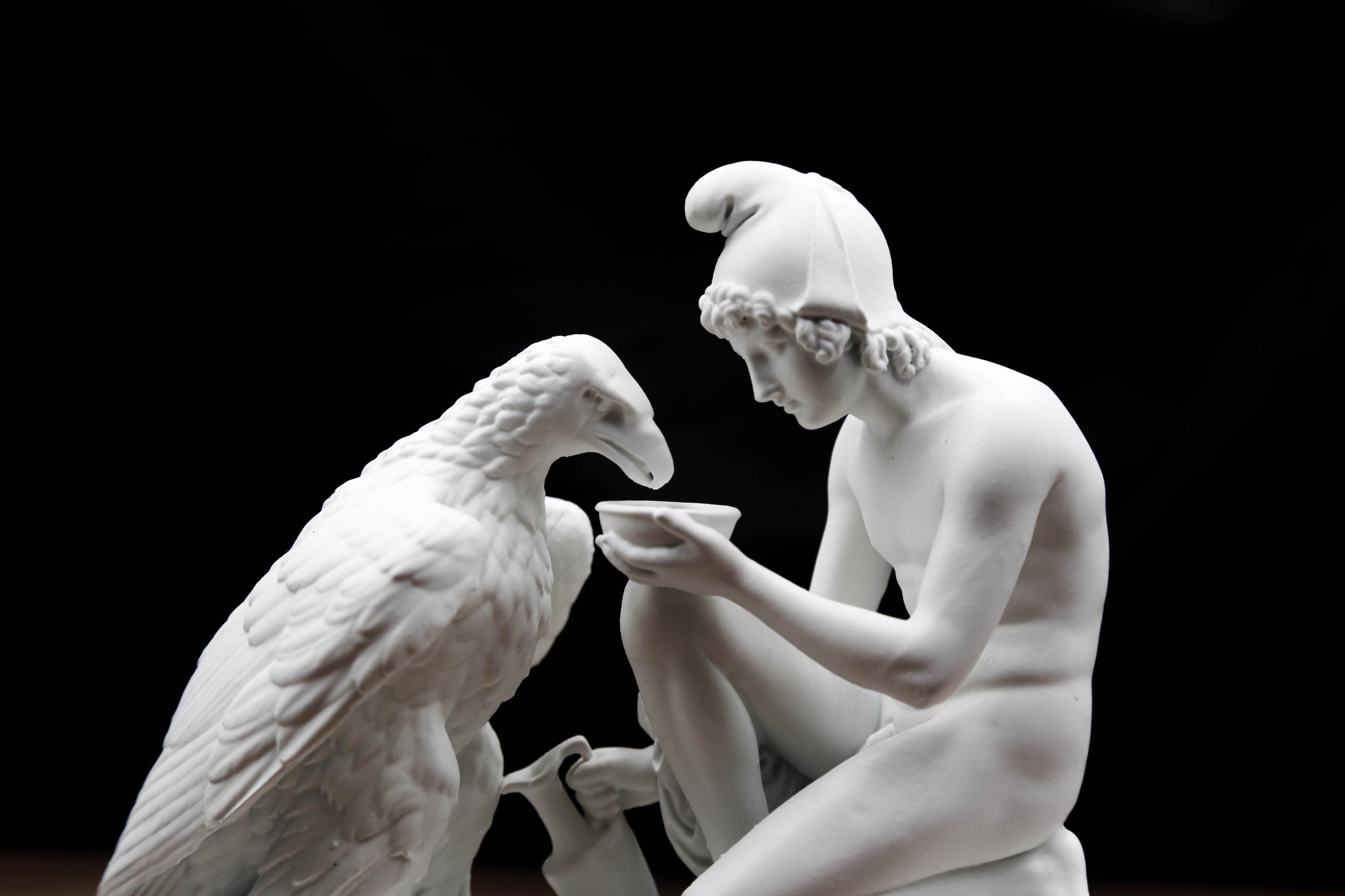 ガニメデスと鷲の像 | ギリシャ神話の彫刻 | ゼウスの献酌官アート