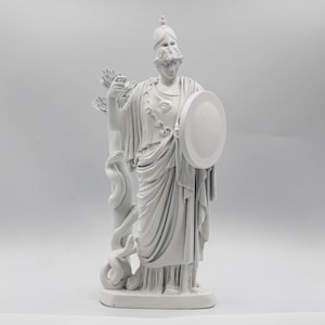 Athena Cesarini Statue – Resin Printed Matte White Greek Goddess Sculpture | Size Option |