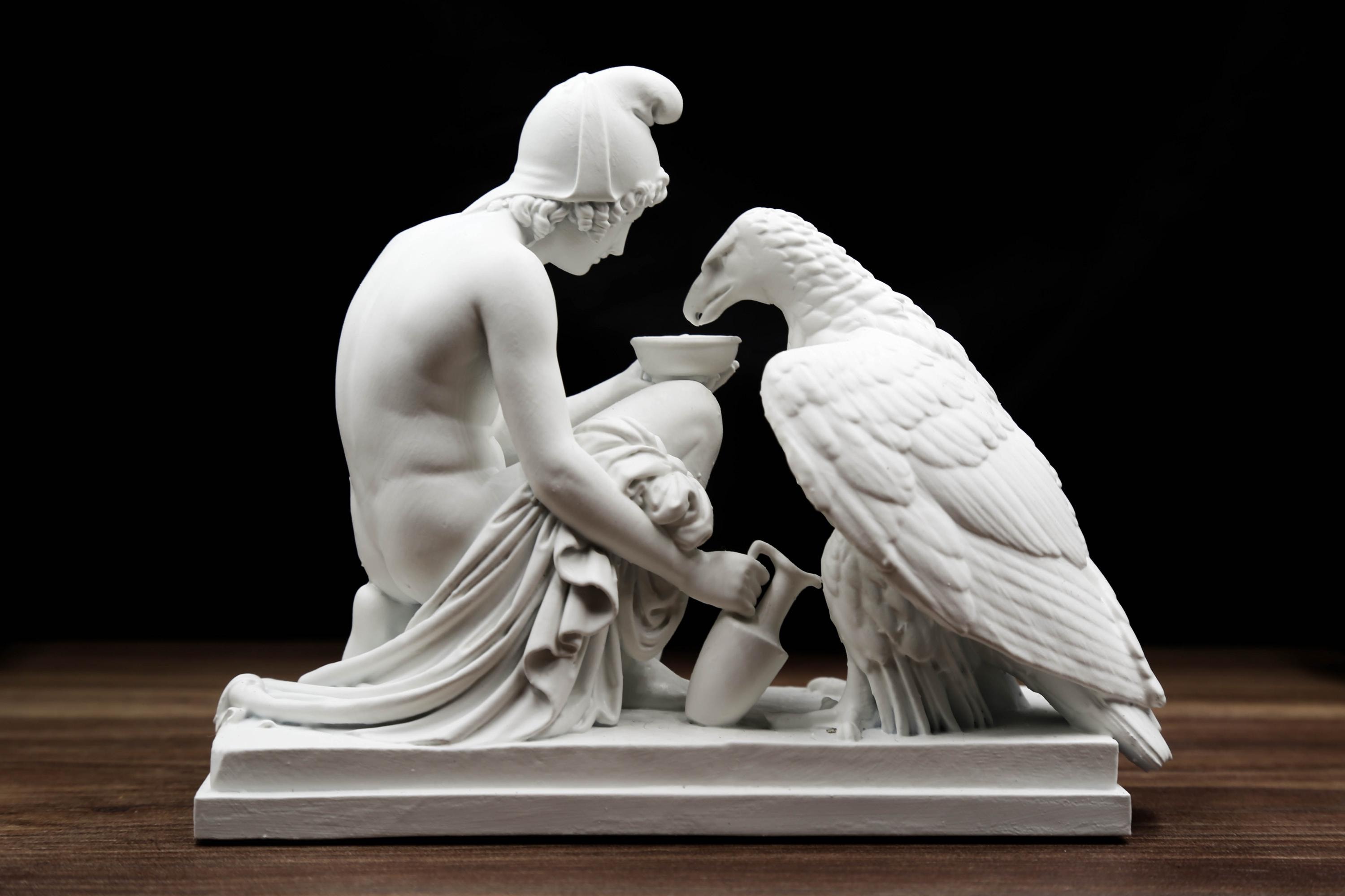 ガニメデスと鷲の像 | ギリシャ神話の彫刻 | ゼウスの献酌官アート