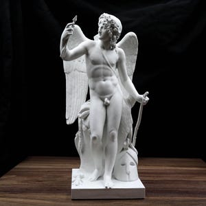 Eros |Cupid| Triumphant Statue - Thorvaldsen Inspired Mythological Sculpture Replica | Size Option |