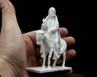 Jesus Entry into Jerusalem Mini Statue – Christ on Donkey –Biblical Sculpture – Christian Religious Decor