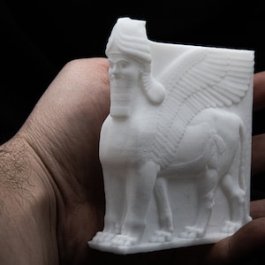 Assyrian Lamassu Figurine | Ancient Mesopotamian Art | Home Décor Piece | High Detail Resin Printed Miniature
