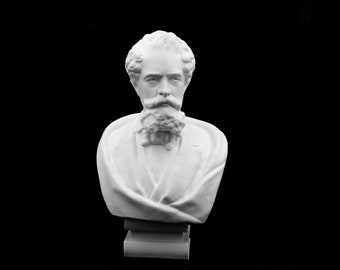 Charles Dickens Bust: 3D Printed Resin Sculpture, English Novelist