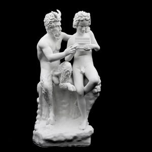Pan and Daphnis Statue | Ancient Greek Mythological Sculpture | Classical Art | Size Option |