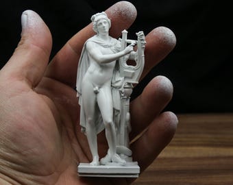 Miniestatua de Apolo con lira – Figura del dios griego – Escultura de Apolo Kitharoidos