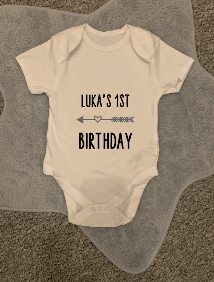 Baby's 1st Birthday Personalised Vest First Birthday Love Etsy