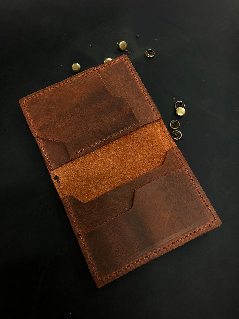 Leather Wallet Billfold Handmade Leather Wallet Business Wallet,