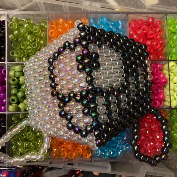 Kandi black and white bear mask