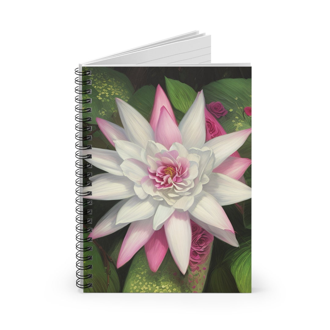 Bloom White Lily Spiral Notebook - Etsy