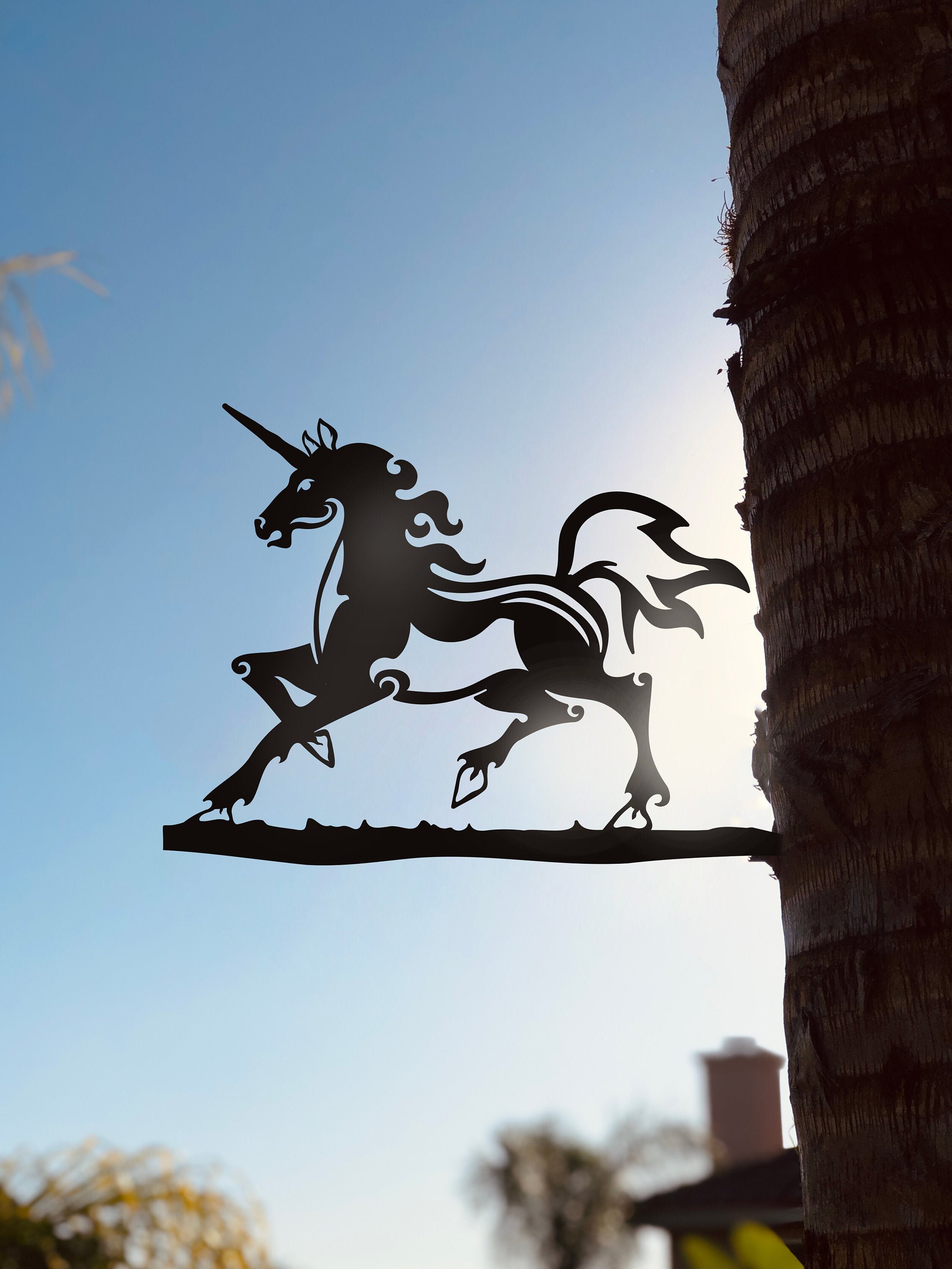 Metal Fierce Unicorn Art Birthday Gift Garden Art Metal Etsy