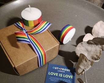 LGBTQ+ Tea Light Candles | Rainbow Tea Light Candles | Pride Tea Light Candles | E4L | Gift