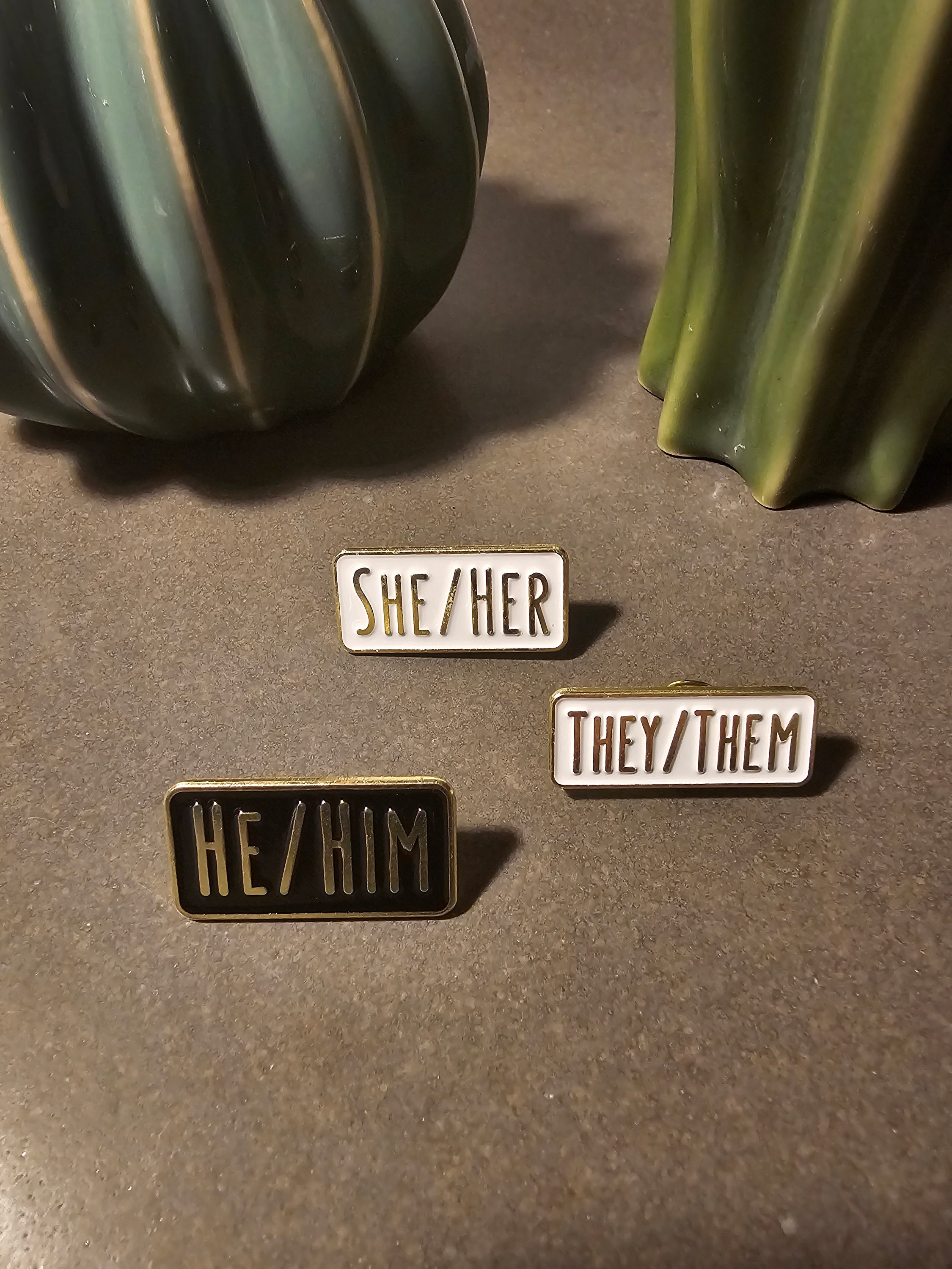 She Her Pin | He Him Pin | They Them Pin |Caring Pins | Love Pins | LGBTQ+  pins | Friendship Pins | Pronoun Pin
