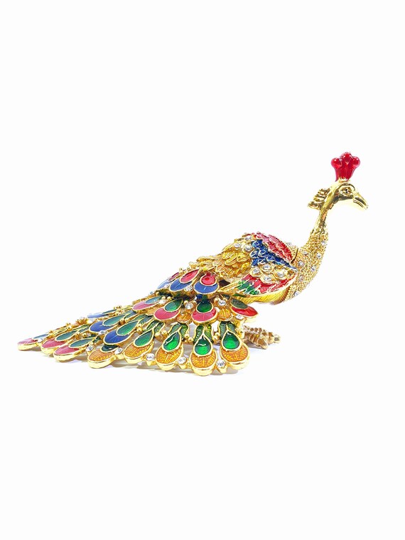 Peacock Jewellery Box, Vintage Peacock Figure