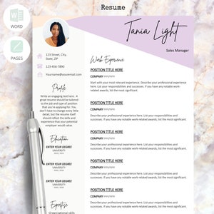 Colorful Professional Resume Template | Modern & Creative Colorful CV Template for Word and Pages | Funny Resume Template for Sales Manager