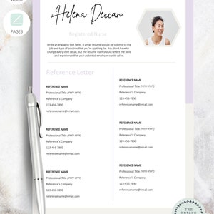 Geometric Resume Template for Word, Pages Violet and Beige CV Template ...