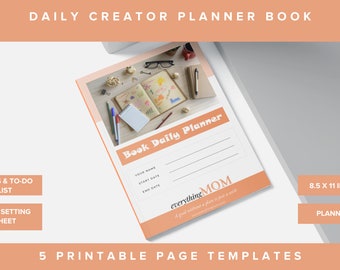 Keep Track - Daily Creator Planner Book - 8.5 x 11 Dimension - 5 Printable Page Templates - Goal-Setting Sheet