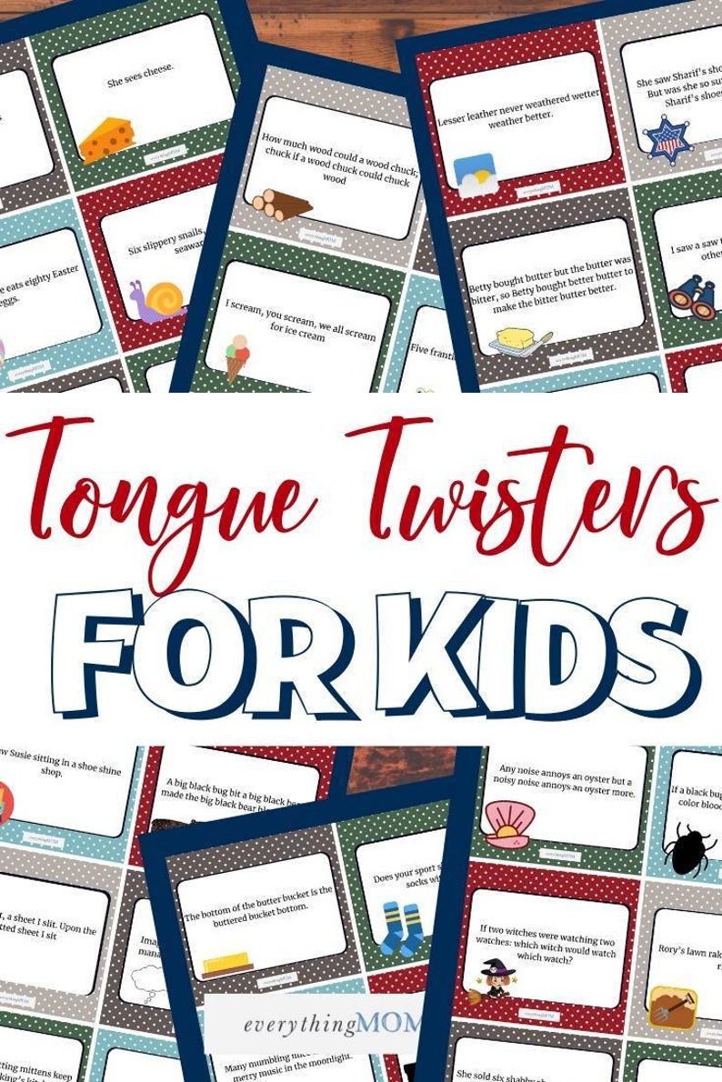 36 Printable Tongue Twister Cards for Kids - Etsy