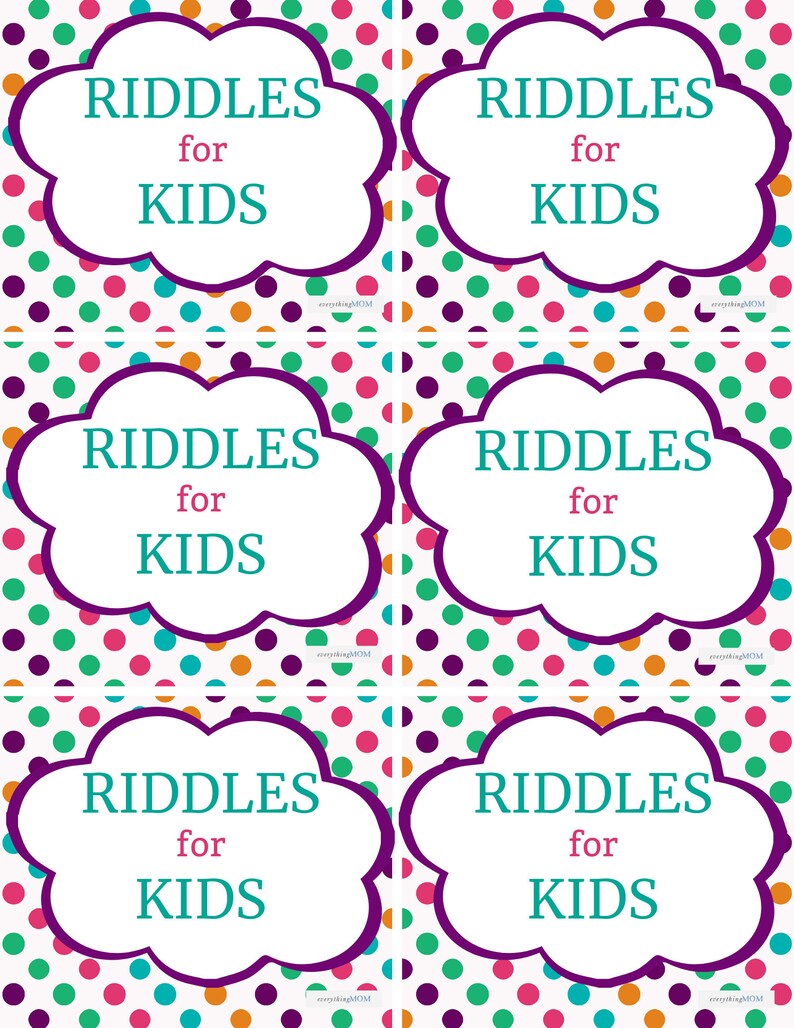 36 Printable Riddle Cards for Kids questions and Answers - Etsy