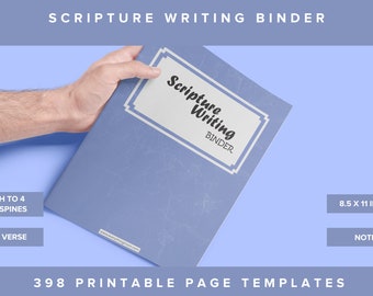 Bible Verse - Scripture Writing Binder -  8.5 x 11 Dimension - 398 Printable Page Template - Notes