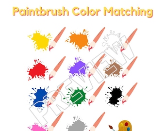 Paintbrush Color Matching// Busy Binder// Color Matching// Busy Book Printable// Toddler Activity//Preschool/Homeschool Learning// Busy Page