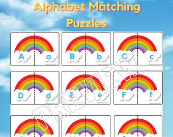 Rainbow Alphabet Matching Game: Uppercase & Lowercase (Preschool Printable)