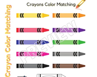 Crayons Color Matching Busy Book Page// Busy Binder// Color Matching// Busy Book Printable// Toddler Activity//Preschool/Homeschool Learning