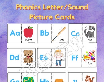 Phonics Matching Cards: Letter Sound Picture Puzzles (Printable Download)