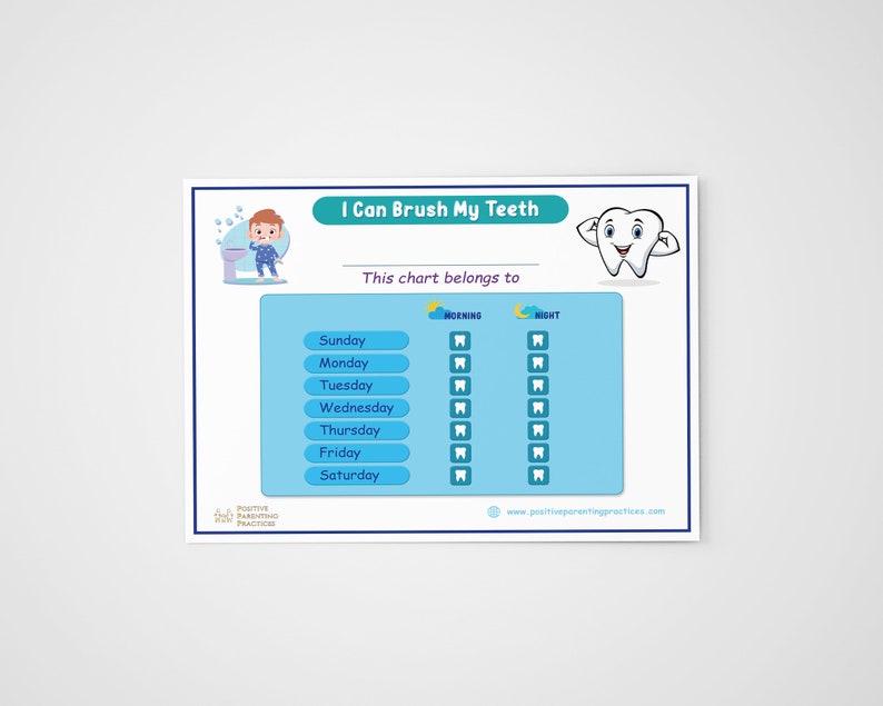 I Can Brush My Teeth Boy Chart - Etsy