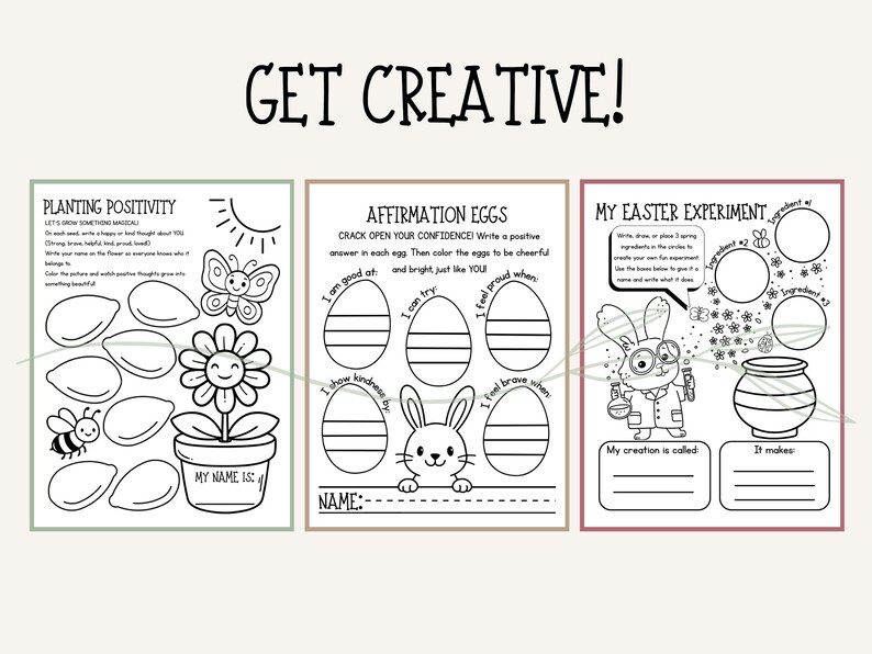 Spring Coloring & Cutting Worksheet Bundle | Easter Activities for ...