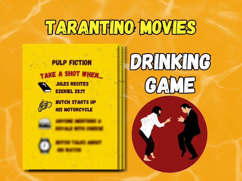 Tarantino Movies Drinking Game Etsy