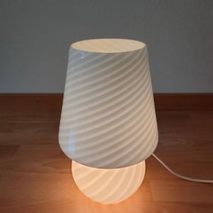 Vintage Murano Swirl Glass Mushroom Lamp, Italy 70s