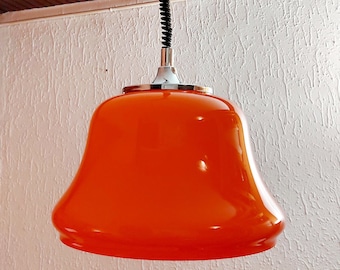 Opal Glass Pendant Lamp '70s / Space Age Celling Orange Lamp