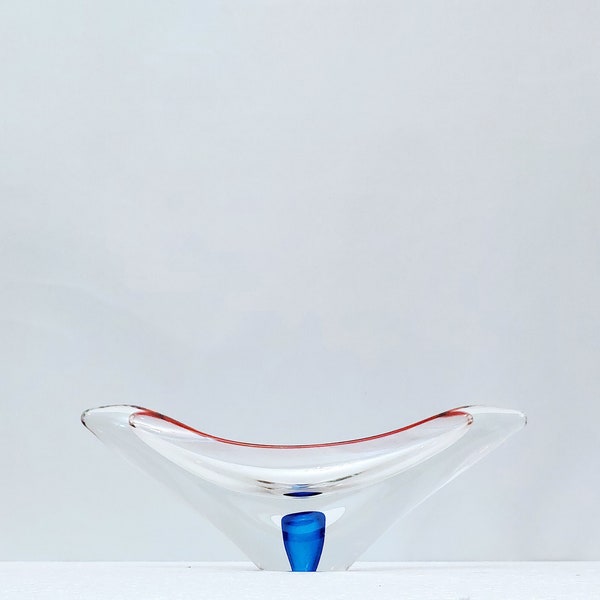 Bohemian Art Glass Bowl by Josef Rozinek for Nový Bor (Borske Sklo) - Made in Chehoslovakia 60s