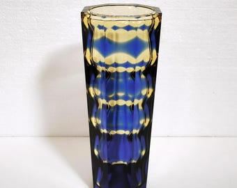 Rare Soviet Rainbow Vase 30cm by Aknuny Astvatsaturyan for Leningrad Art Glass USSR 1960s