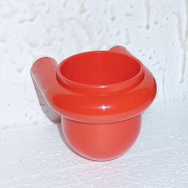 Vintage Toothbrush Holder - Space Age - Red Plastic - Yugoslavia 80s