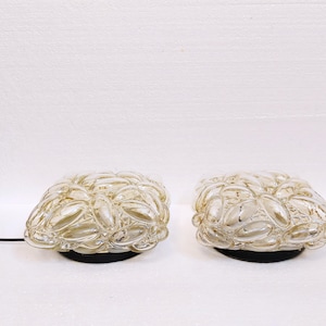 Helena Tynell for Limburg, Set of Two Amber Bubble Glass Lamps, Germany 70s