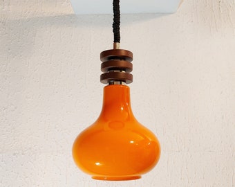 Sijaj-Hrastnik opaalglazen hanglamp jaren 70