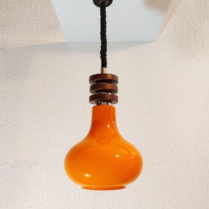 Sijaj-Hrastnik Opal Glass Pendant Lamp 70s