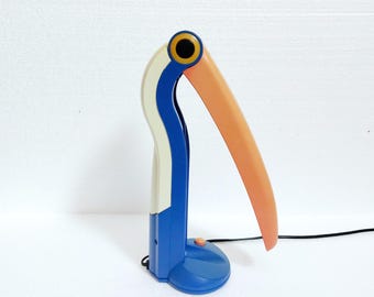 Vintage Toucan-tafellamp van H.T Huang uit de jaren 80
