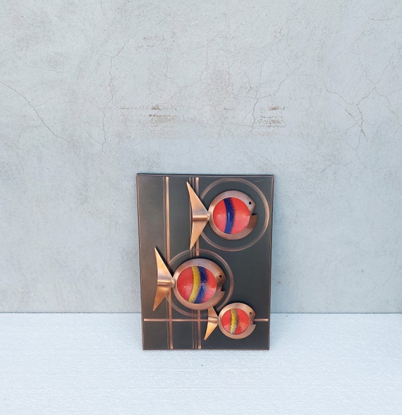 Vintage Art Wall Decoration Copper Picture in 3D Optics, W 