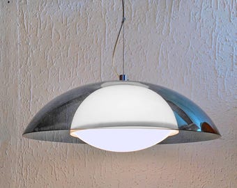 Meblo Guzzini Elvetia-hanglamp, groot ufolicht, Space Age, jaren 70