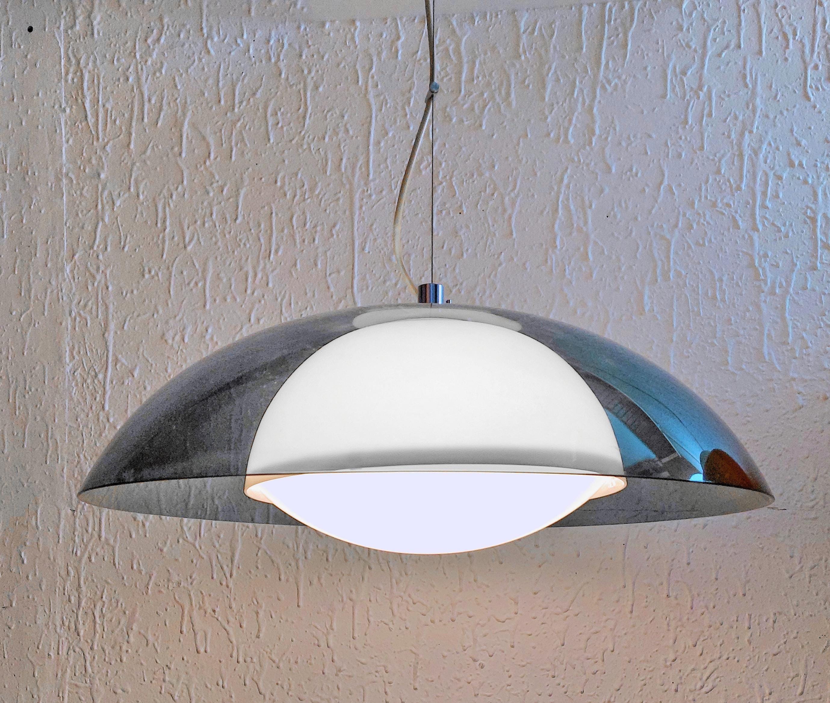 Meblo Guzzini Elvetia Hanging Lamp, Large UFO Light, 70s Space Age