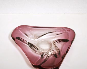 Murano Sommerso Glass Bowl, attributed to Flavio Poli Seguso, Mid Century - Italy 1960s