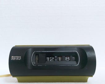 昭和レトロ SANKYO DIGITAL CLOCK DIGI-GLO423 SANKYO Digital Flip Clock DIGI-GLO #423 Orange 100V 50Hz