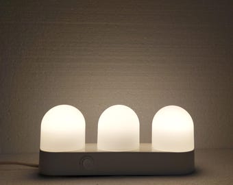 Space Age, driedubbele opaalglazen lamp, Wilhelm Wagenfeld-stijl, jaren 60 Duitsland