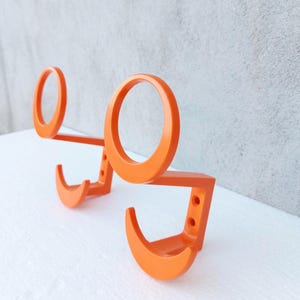 Set of 2 Vintage Clothes Hooks, Plastic Hangers, Space Age, Wall Coat Rack - Austria 70s